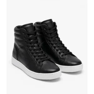 Black Canvas High-Top Sneakers — IT Blacksmiths (Tall black canvas high-tops with metal eyelets and reinforced toe cap. Heritage basketball silhouette updated for modern fits.)