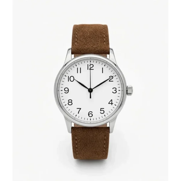 Casual White Suede-Strap Watch Casual White Suede-Strap Watch — IT Blacksmiths (Minimalist white dial with soft cream suede strap and rose-gold case. Quartz movement, 5 ATM water resistance.)