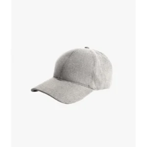 Light Grey Wool Blend Cap — IT Blacksmiths (Light grey wool blend six-panel cap, soft unstructured crown, antique brass slider.)