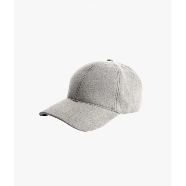 Light Grey Wool Blend Cap — IT Blacksmiths (Light grey wool blend six-panel cap, soft unstructured crown, antique brass slider.)