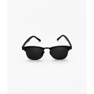 Matte Black Acetate Sunglasses — IT Blacksmiths (Bold matte black acetate square frames with dark grey lenses. Hand-finished, stainless hinges.)
