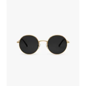 Round Gold Metal Sunglasses — IT Blacksmiths (Vintage-inspired round metal frames in matte gold with smoke lenses. Lightweight, unisex.)