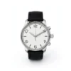 White Dial Minimalist Wristwatch — IT Blacksmiths (Japanese quartz movement in a 40mm brushed steel case, white matte dial, sapphire crystal, Italian leather strap.)