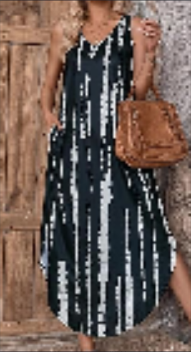 034795ee-1d30-4075-a782-bf6722718fc7 Women's Tie Dye Tank Max Dress Sleeveless V Neck Asymmetrical Split Hem Dresses With Pocket Vacation Dress