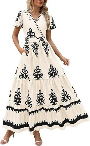 193cb176-8d1a-46c4-9409-701e46d30db3 Flared Sleeves Layered Floral Dress