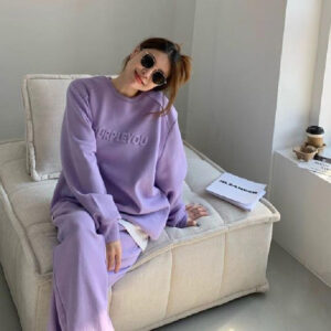 268b04b4-1ec6-449a-a866-3d1ff852d243 Fashion Alphabet Casual Two-piece Women's Loose Clothes