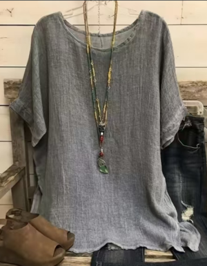 3e82020a-f074-489c-9e10-8ad8ed8acfe5 Women Fashion Casual Shirts Solid Color 3 4 Sleeve Round Neck Blouses Summer Loose Tops Streetwear