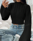 3ebe4bd7-d040-4542-8843-edca366529a1 Long Sweater With Flared Sleeves