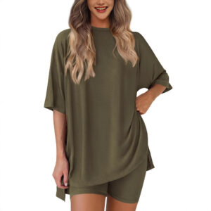 New Loose Fashion Solid Color Casual Two-piece Suit