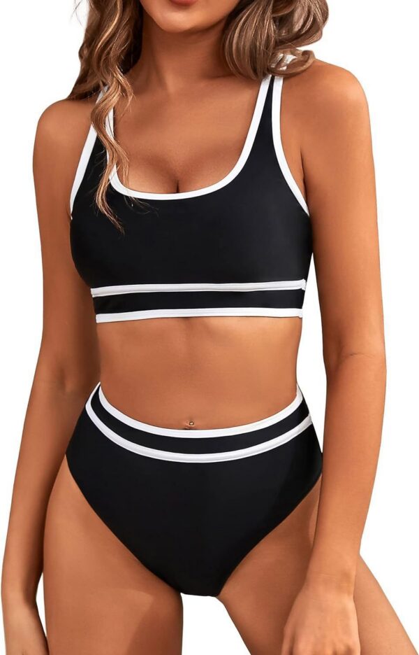 Bikini Tight-fitting Solid Color Swimsuit For Women