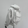 Back Schoolbag Design Men's Coat Flower Gray