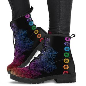 British PU Women's Shoes Fashion Tooling Boots Large Size Printing Autumn Ladies High-top Martin Boots
