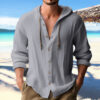 5eba96cc-c981-41aa-9d58-95cd017b84bf.jpg Cotton And Linen Shirt Hooded Sweater Button Long Sleeve