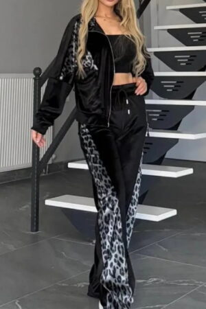 63553ee1-7f6a-442d-9b8e-77e143c88e54 Women's Leopard Velvet Casual Fashion Sports Set