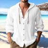 6d285ab5-630f-47b4-9eb3-a0a823848455.jpg Cotton And Linen Shirt Hooded Sweater Button Long Sleeve