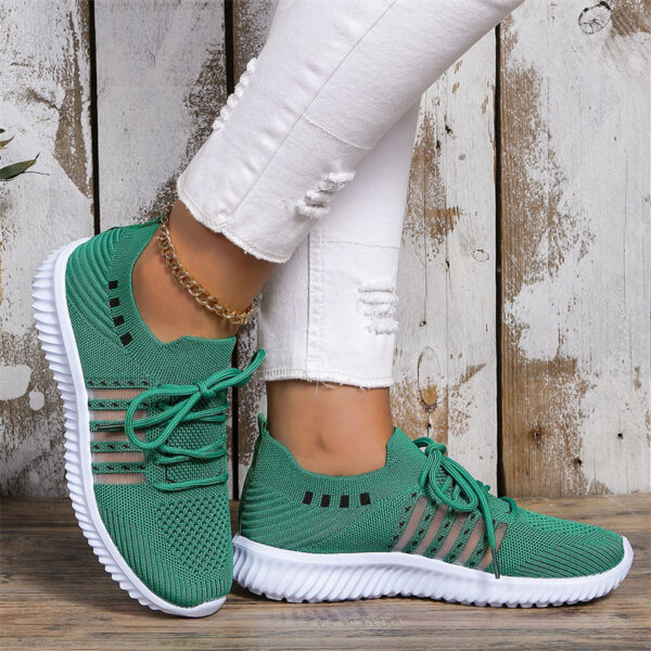 7284e702-510b-45fe-97a1-3ed01e8a9832 Casual Lace-up Mesh Sneakers Breathable Flying Woven Round Toe Walking Running Sports Shoes