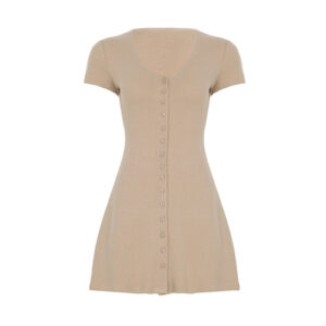 French Romantic Girl Style Base Breasted Knitted Dress