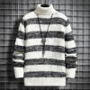 85ddaac7-415e-4cc7-9e7f-4c52627497c9.jpg High-neck Men's Autumn And Winter Long-sleeved Trendy Slim Striped Sweater