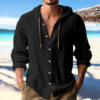 86f67cd7-6a3f-46cf-a315-299ecc2c5d68.jpg Cotton And Linen Shirt Hooded Sweater Button Long Sleeve