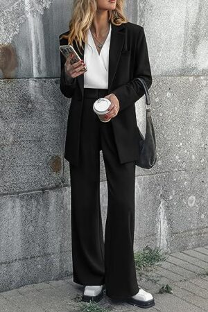 95113314-7f60-40ea-bb57-4b51df4a252f Women's Fashion Casual Solid Color Coat Trousers Suit