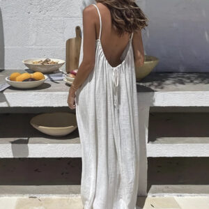 Women's Backless Loose Long Home Wear Dress