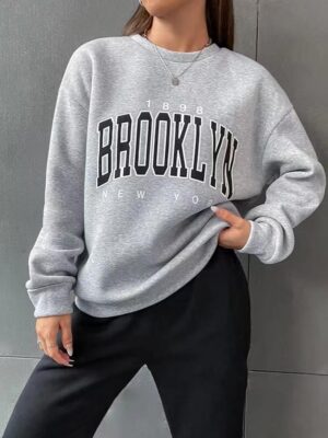 a2785b32-48a7-403c-9035-ae5beb971c58 Women's Sweater Suit Hoodie Two-piece Pullover Letter Print 1898 New York Brooklyn