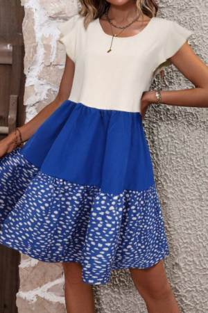 ac9b2ce4-5c81-4738-801d-bf5381594991 Color Block Dalma Print Frilly Dress