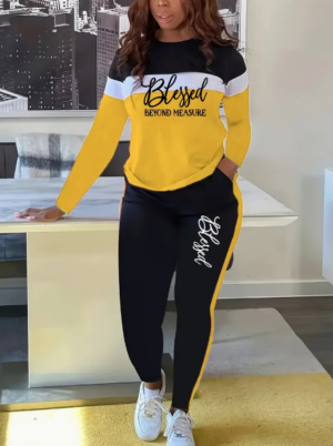 ad7b6f99-4370-4992-a65b-7cfb745a26fa Casual Round Neck Long Sleeve Top And Pants Suit
