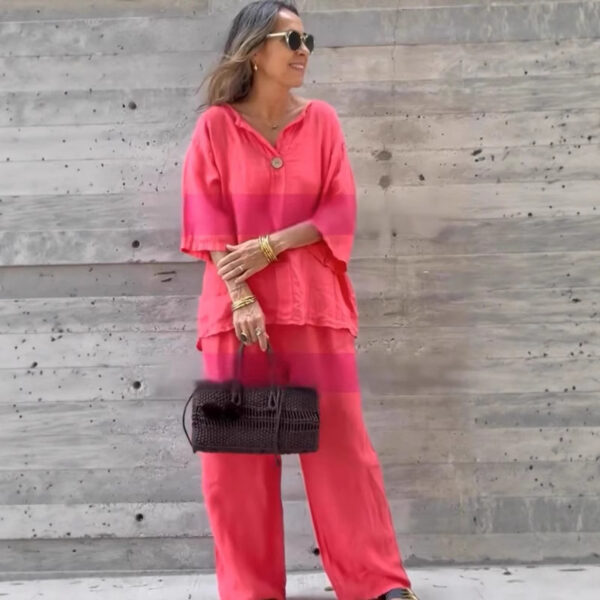 Solid Color Cotton And Linen Casual Suit Pants