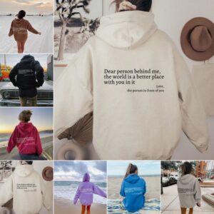 bd0632f7-d5bb-49fc-bacd-65cd95681862.jpg Dear Person Behind Me,the World Is A Better Place,with You In It,love,the Person In Front Of You,Women's Plush Letter Printed Kangaroo Pocket Drawstring Printed Hoodie Unisex Trendy Hoodies