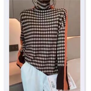 cc89f18e-aa80-4330-b64d-181a647fbe36 Loose Lazy Pile Neck Cashmere Bottoming Shirt