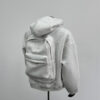 Back Schoolbag Design Men's Coat Flower Gray