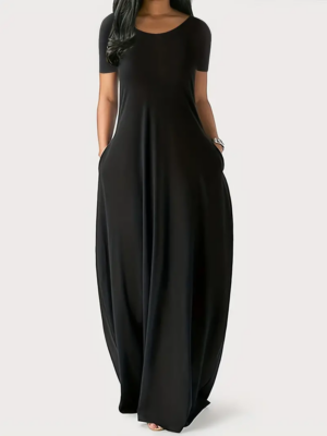 Short Sleeve Long Swing Dress
