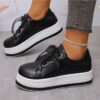 Single Large Size Casual European And American Lace-up Flat Round Toe Platform Women's Shoes