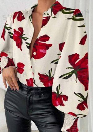 e7117137-eeb8-4a2d-b775-146cf7f610c3 Print Lantern Sleeve Shirt