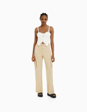 f3d68cff-ce8a-45a7-b652-dd1fa78dabca All-matching Casual Pants Three-dimensional Pocket Nipped Waist Trousers