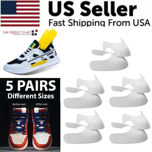 f87a4131af3e47c59867ea71dded6a0b 5 Pairs Shoe Protector Anti Crease Force Fields Cover Toe Cap Creasing Decreaser